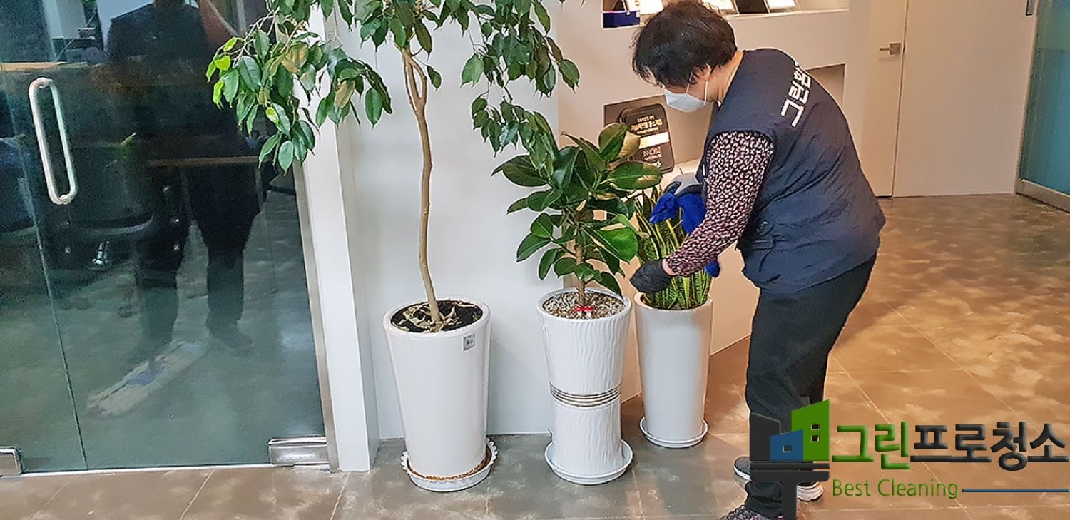 바닥 청소하는 모습